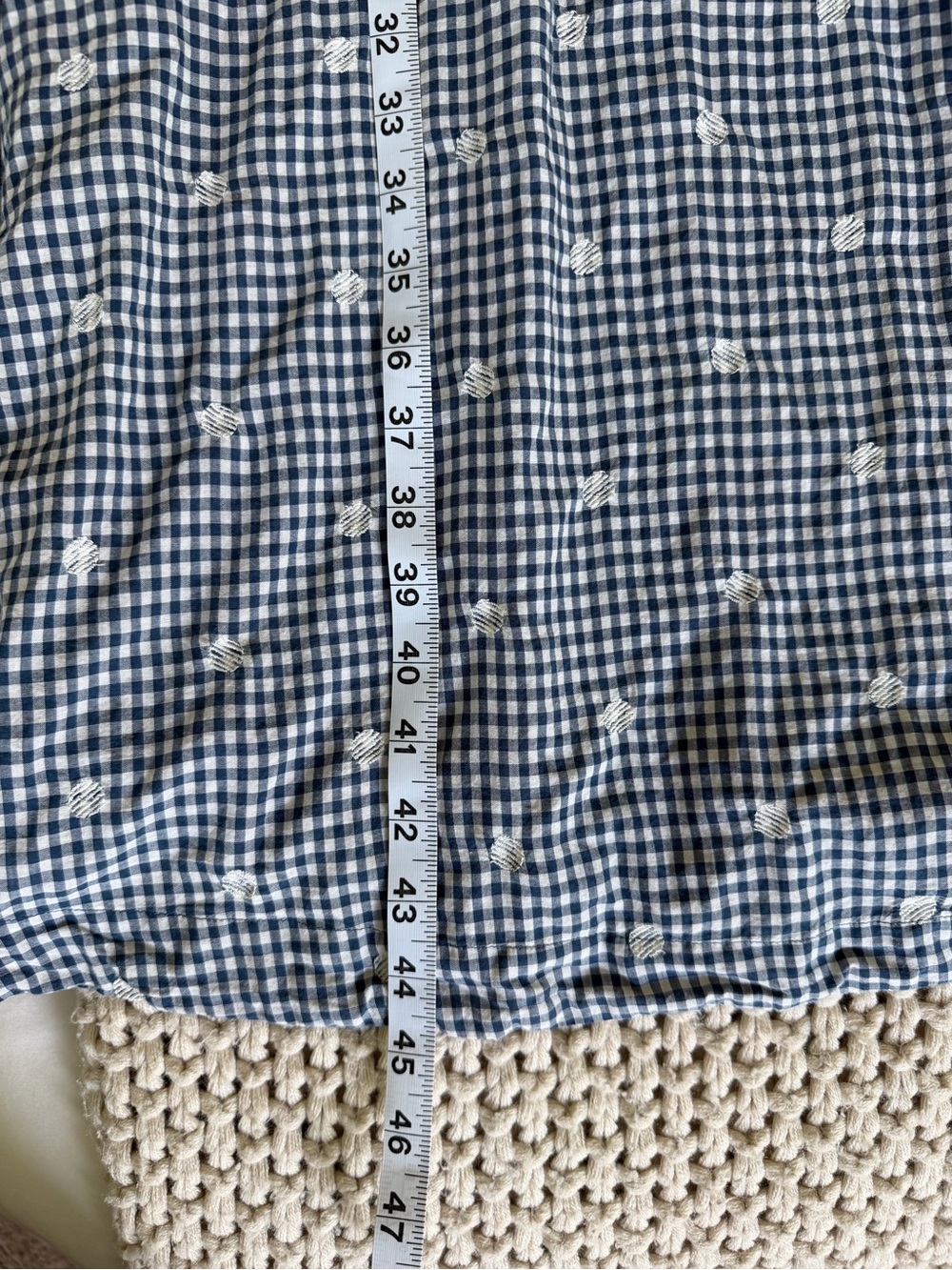 Madewell Navy and White Gingham Puff-Sleeve Midi Dress - Picture 4 of 5